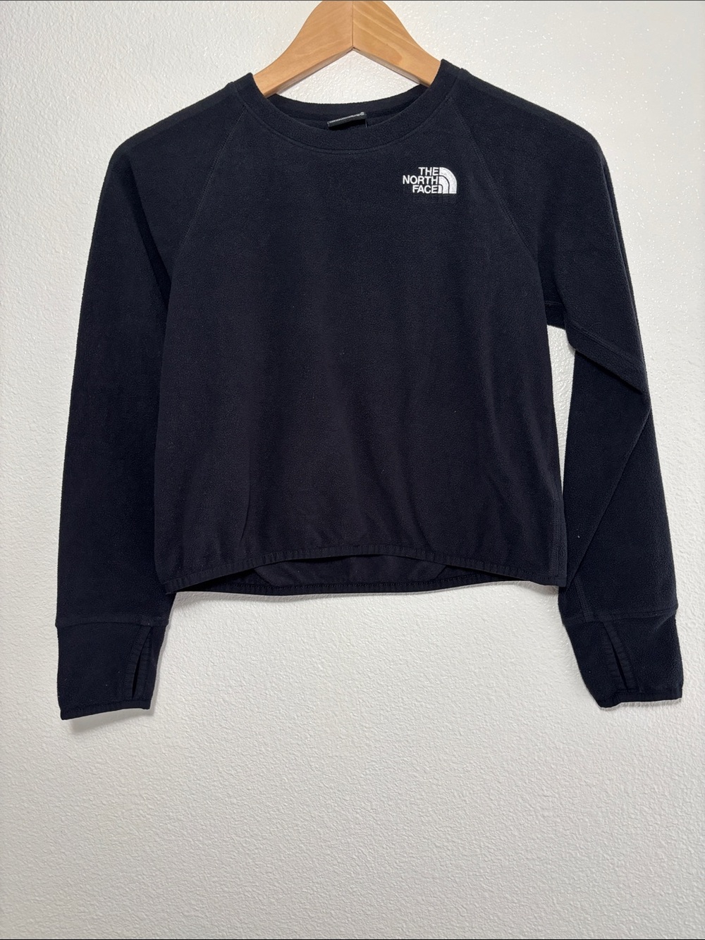 The North Face Black Crew Neck Fleece Pull Over Sweatshirt Size M 10/12 gorpcore